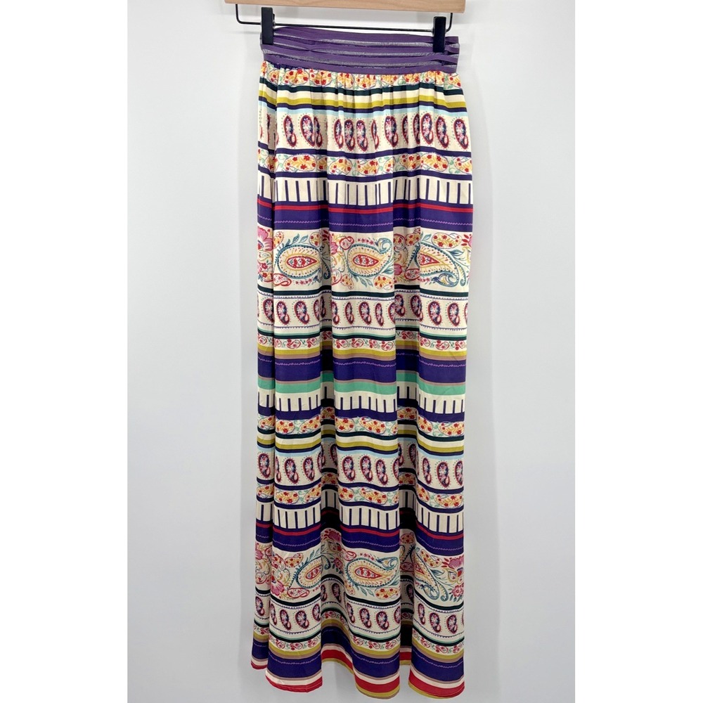 L'Artiste Maxi Skirt Size Small Colorful Paisley Summer Vacay Resort Boho